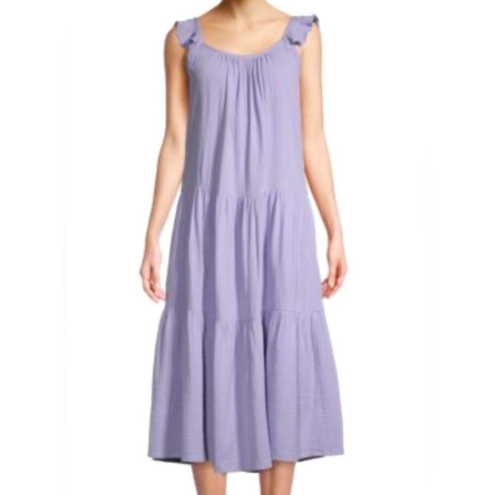 RD Style Sleeveless Lilac Purple Tiered Adjustable Strap Dress. Small. NEW.